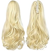 Vista 33 de Extensión de cola de caballo negra, extensiones de cabello con clip de cola de caballo de 20 pulgadas, extensiones de cabello largo y rizado