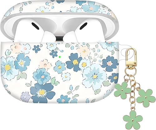 Compatible con Airpods Pro 21 generación Funda transparente, TPU suave linda flor Airpods Pro 2 Gen Funda protectora para niñas mujeres con llavero