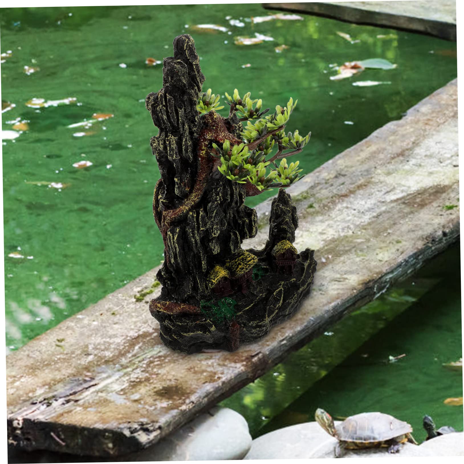 Árbol de Resina Decorativo para Terrario de Reptiles Rama Estable y Resistente Adecuado para Hábitat de Ranas y Tanque de Reptiles