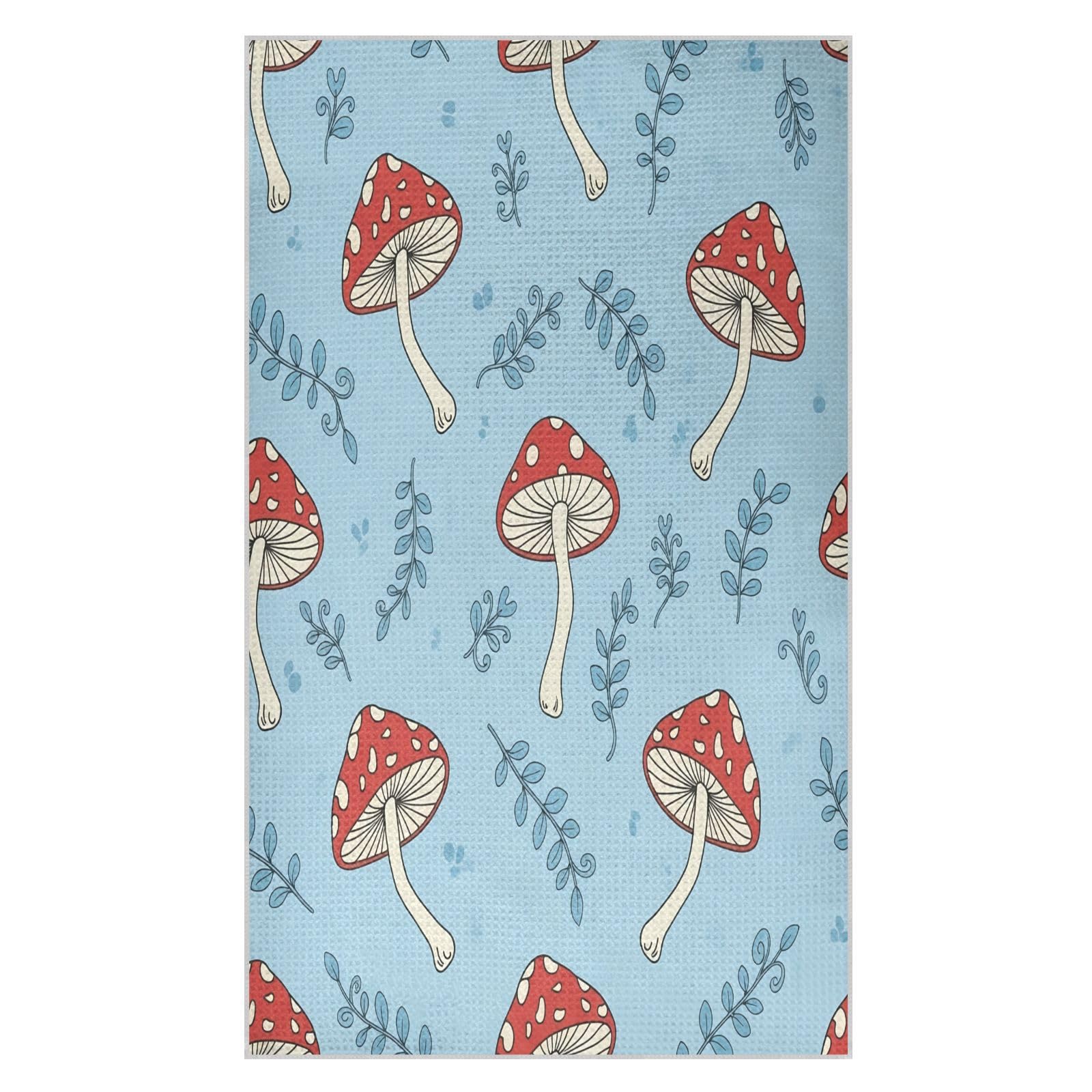 BURSTDDY Mushroom Kitchen Towels,Absorbent Dish Towels 1 Pack