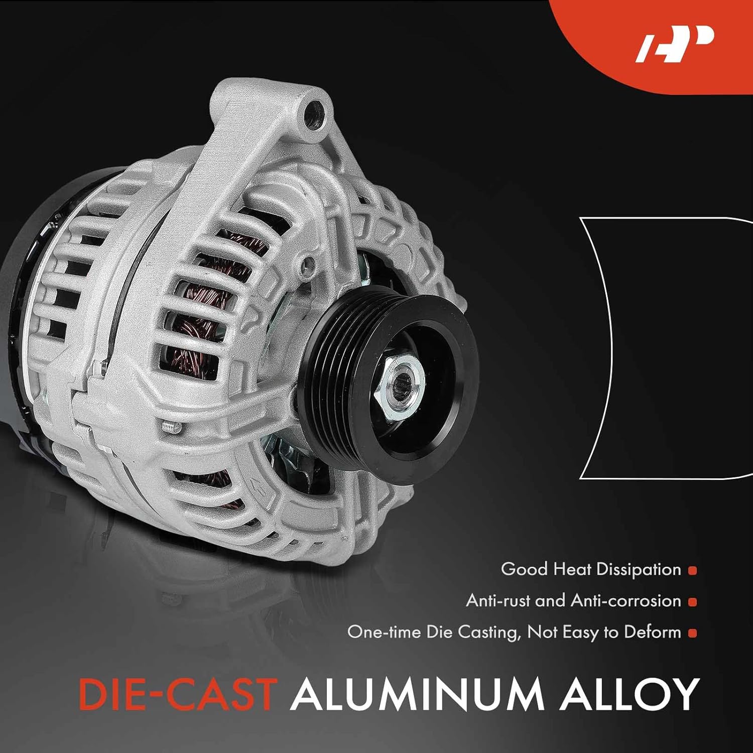 A-Premium Alternator Compatible with Chevrolet Impala 2004-2005, Monte Carlo 2003-2005 & Buick Regal 2004, 3.8L, 12V 105A 6-Groove Pulley Clockwise, Replace# 10339422, 0124415035