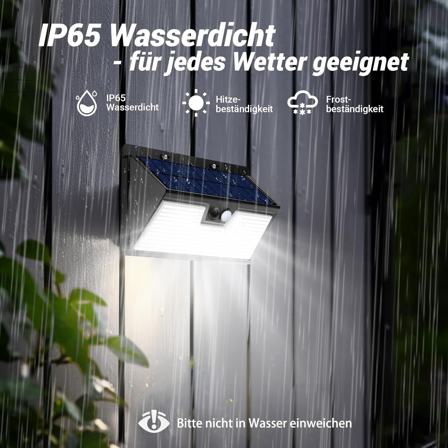 vighep 4 luci solari di sicurezza per esterni con sensore di movimento, IP65, impermeabili, senza fili, per esterni, giardino, recinzione, cortile, sentiero