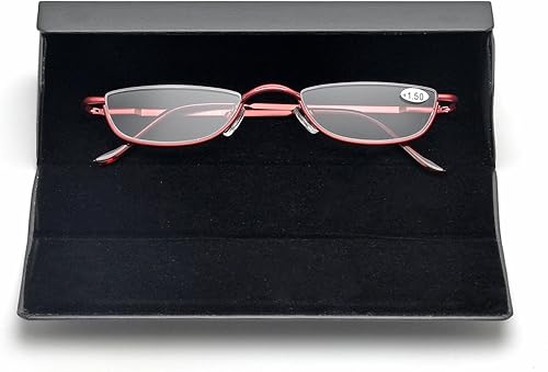 Miniatura 4 de T0340 - Gafas de lectura de aleación vintage sin montura para hombres y mujeres, con elegante estuche