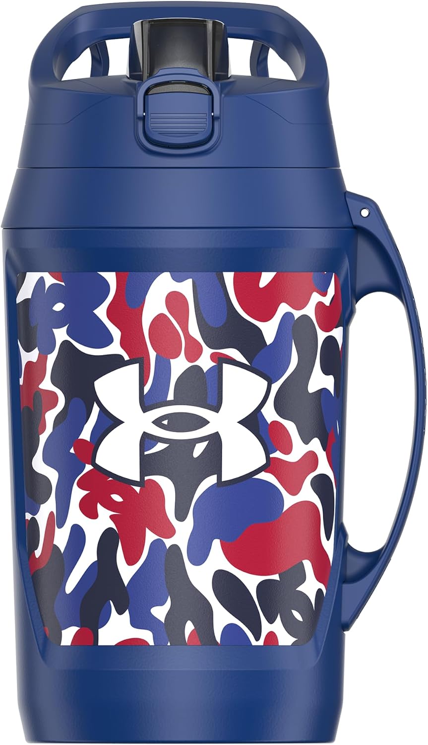 Under Armour Half Gallon Water Bottle Insulated, 64oz Insulated Water Bottle with Handle, Fence Hook, Leak Resistant, for Baseball, Football & More, Royal Hypercamo - Image 2