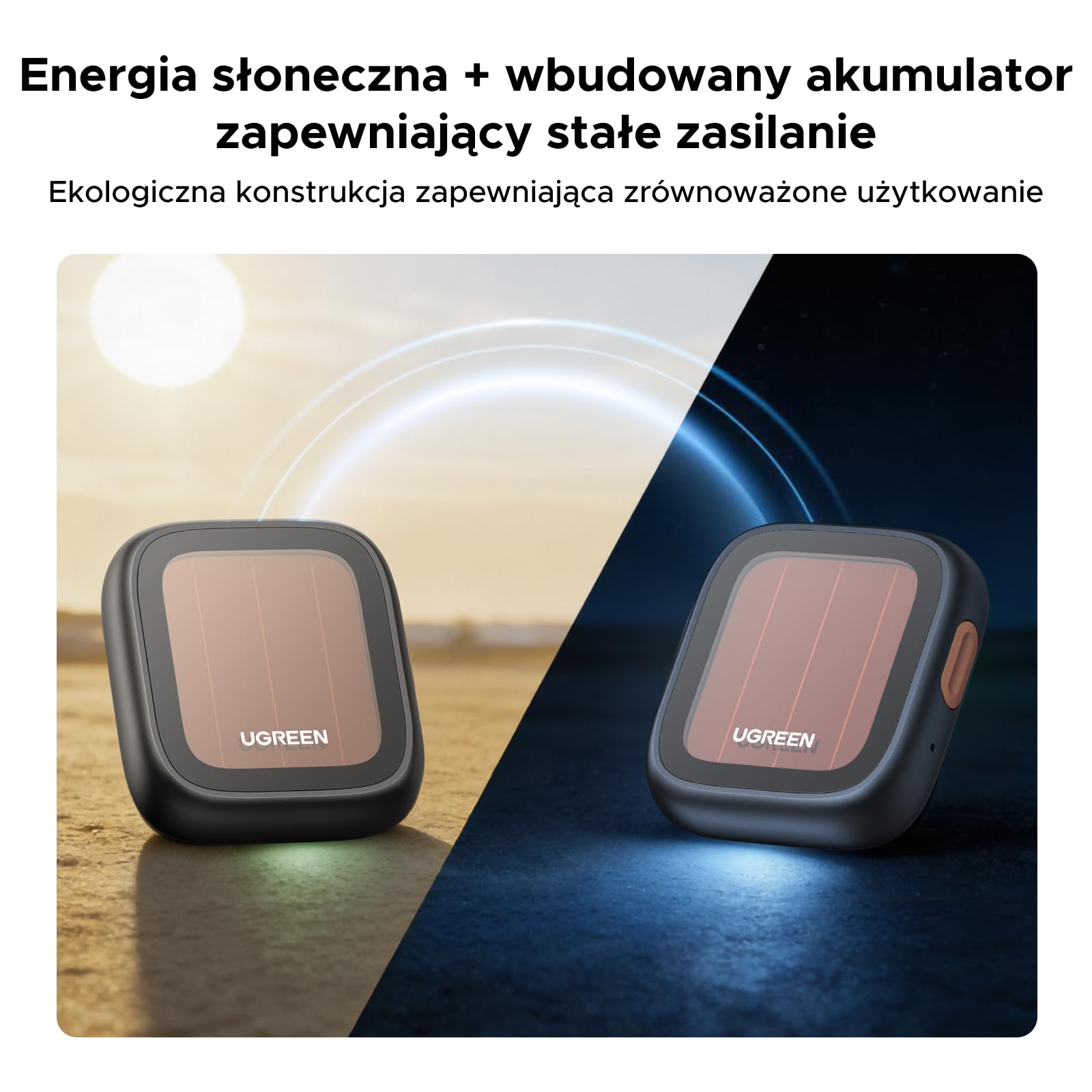 UGREEN FineTrack Pro Solar Finder, lokalizator kluczy kompatybilny z Apple Find My (tylko iOS), tracker do kluczy, bagażu, walizek, paszportów, Bluetooth tracker z energią słoneczną