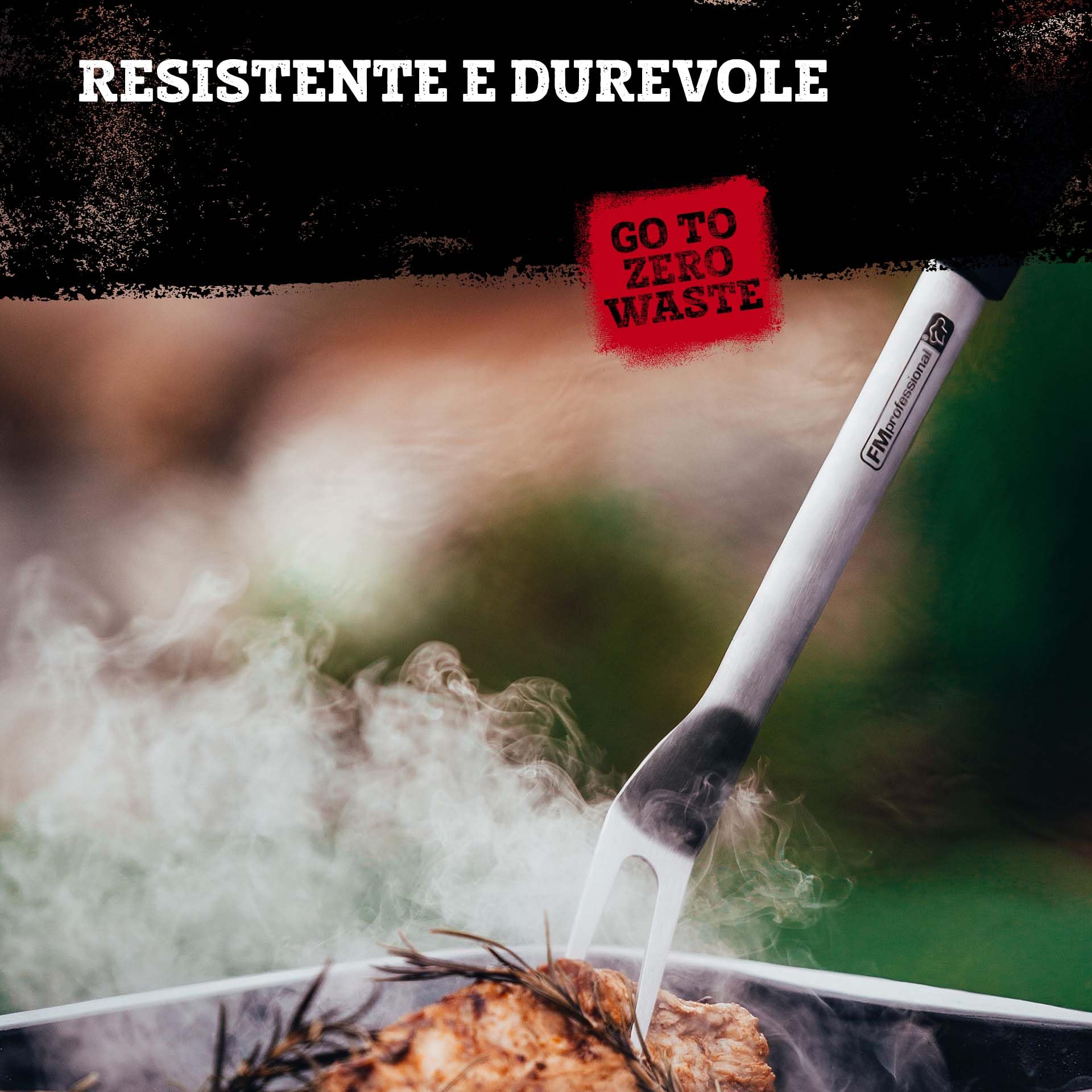 FMprofessional Set di utensili per barbecue e grigliate, forchettone, paletta forata e pinza multiuso forata, utensili per BBQ resistenti alle alte temperature, lavabili in lavastoviglie