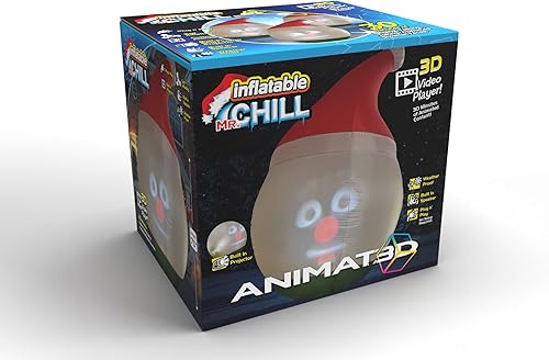 Muñeco de nieve inflable animado de Mr. Chill Talking con pantalla HD integrada de 56 pulgadas y proyector integrado + altavoz incluye 30 minutos de