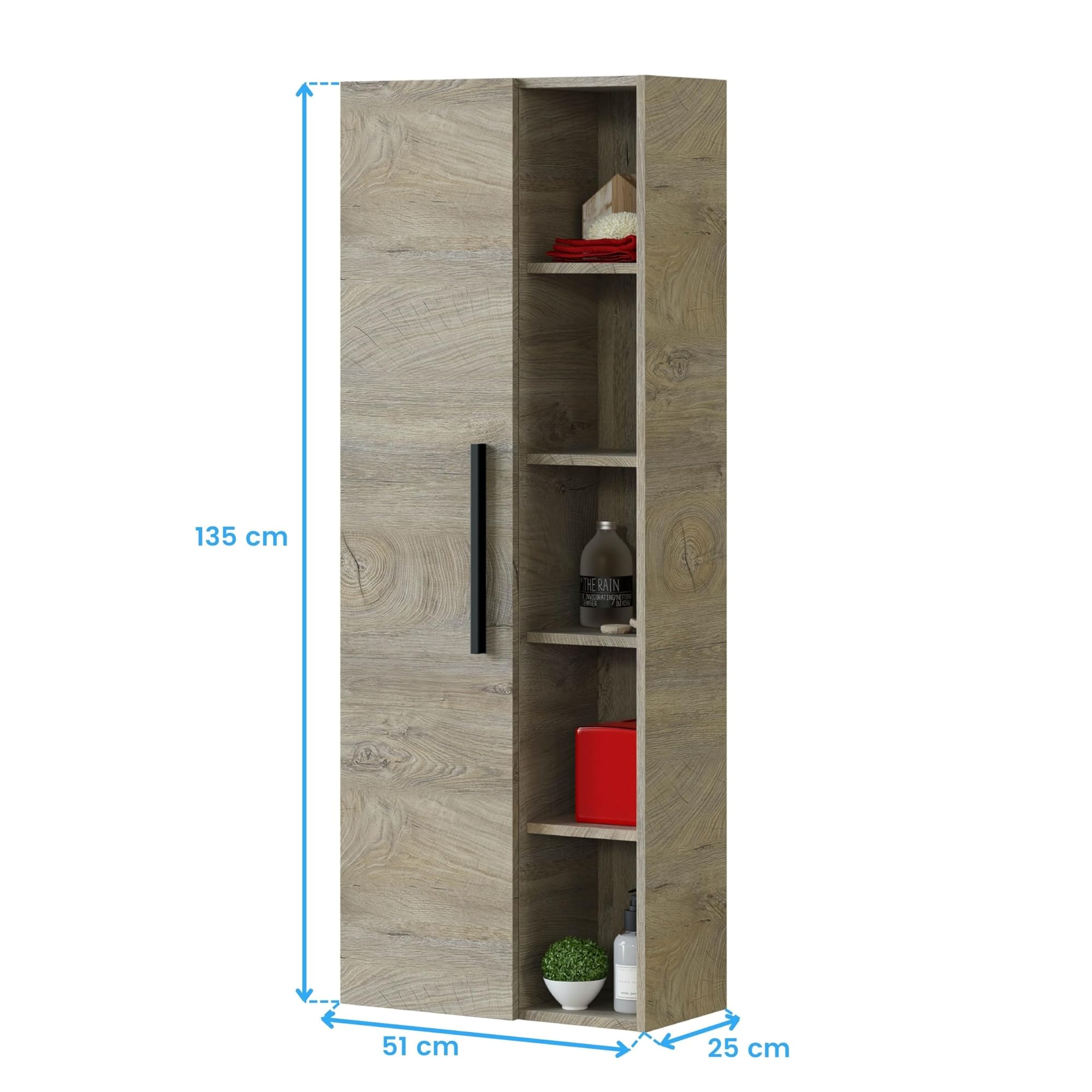 Miroytengo Columna de Baño Color Roble Alaska 135x51x25 cm