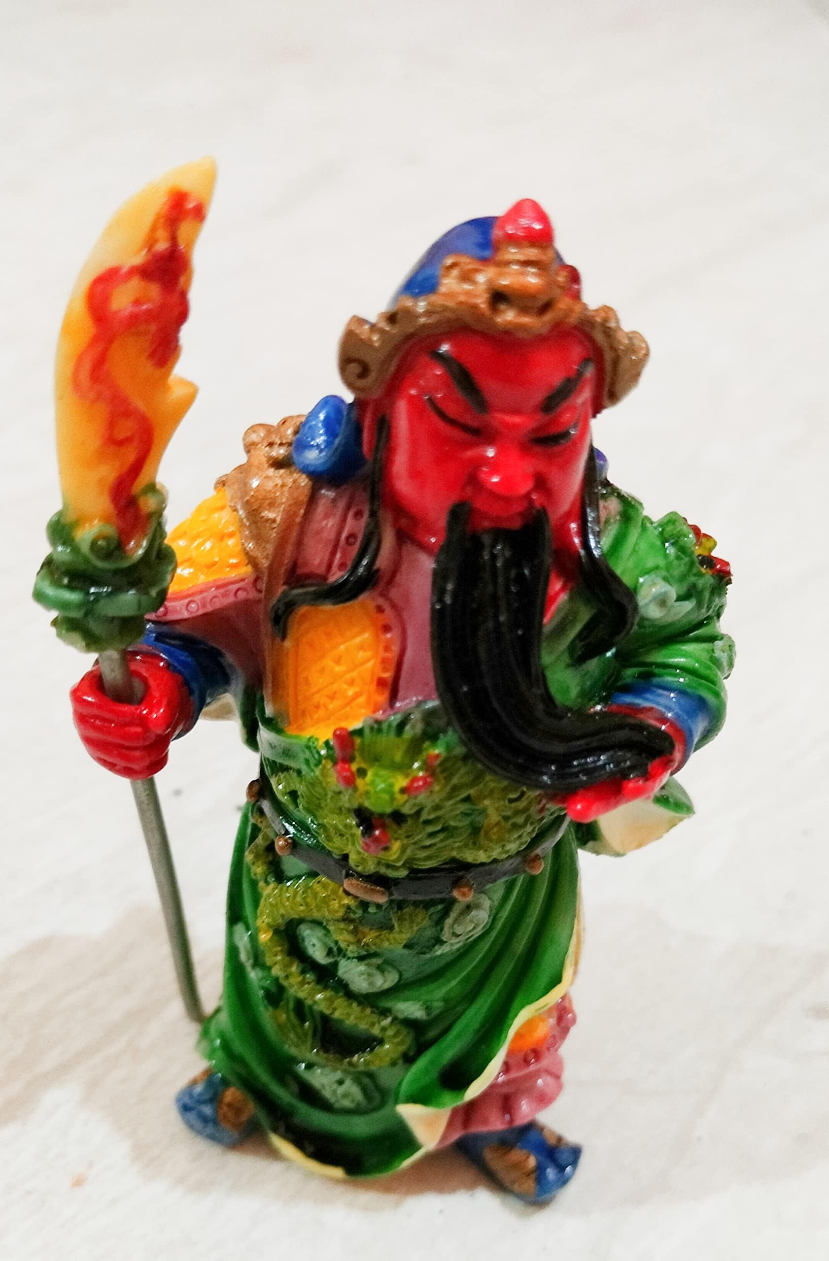 Money Vastu Collection Feng Shui Guan Yu Statue/Guan Gong Statue/Guan Di Statue/Guan Yun Chang Statue Figurines Feng Shui Decor Home Office Decoration Tabletop Decor Good Lucky Gifts