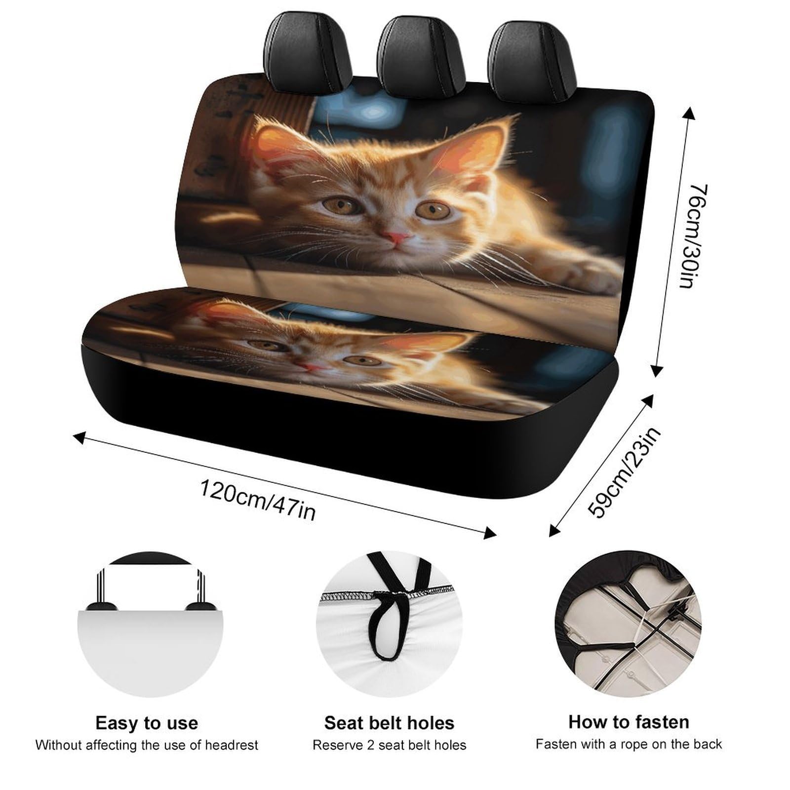 Autositzbezug für Rückbank, kleine Katze, Autositzbezüge für Auto, LKW, Van, SUV, Hundeautositzbezug, universal, waschbar