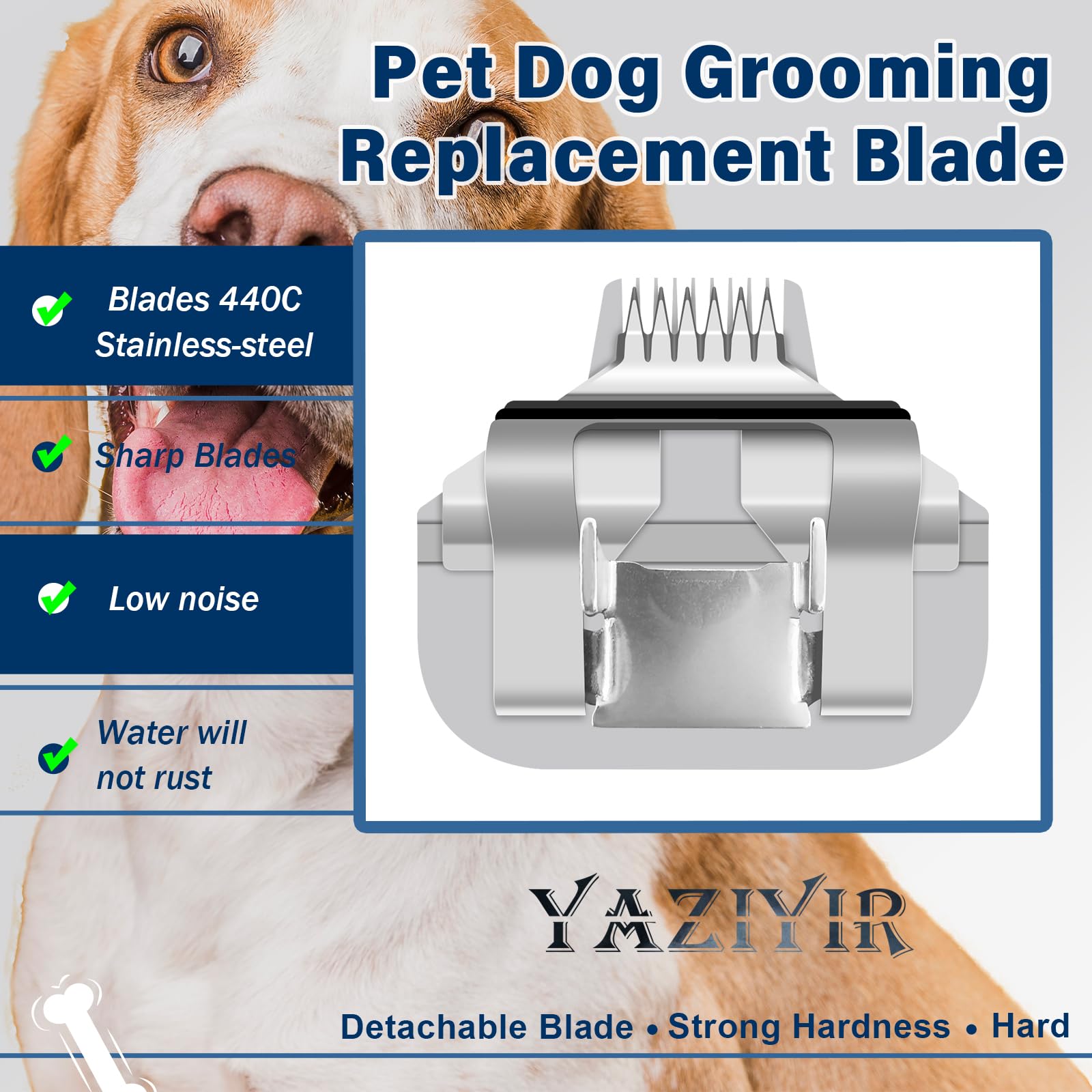 Lame in acciaio inossidabile staccabili per la toelettatura di cani da compagnia,compatibili con Andis taglia 5/8 lunghezza di taglio 1/32 pollici(0,8 mm),compatibili con Oster A5/Heiniger/moser