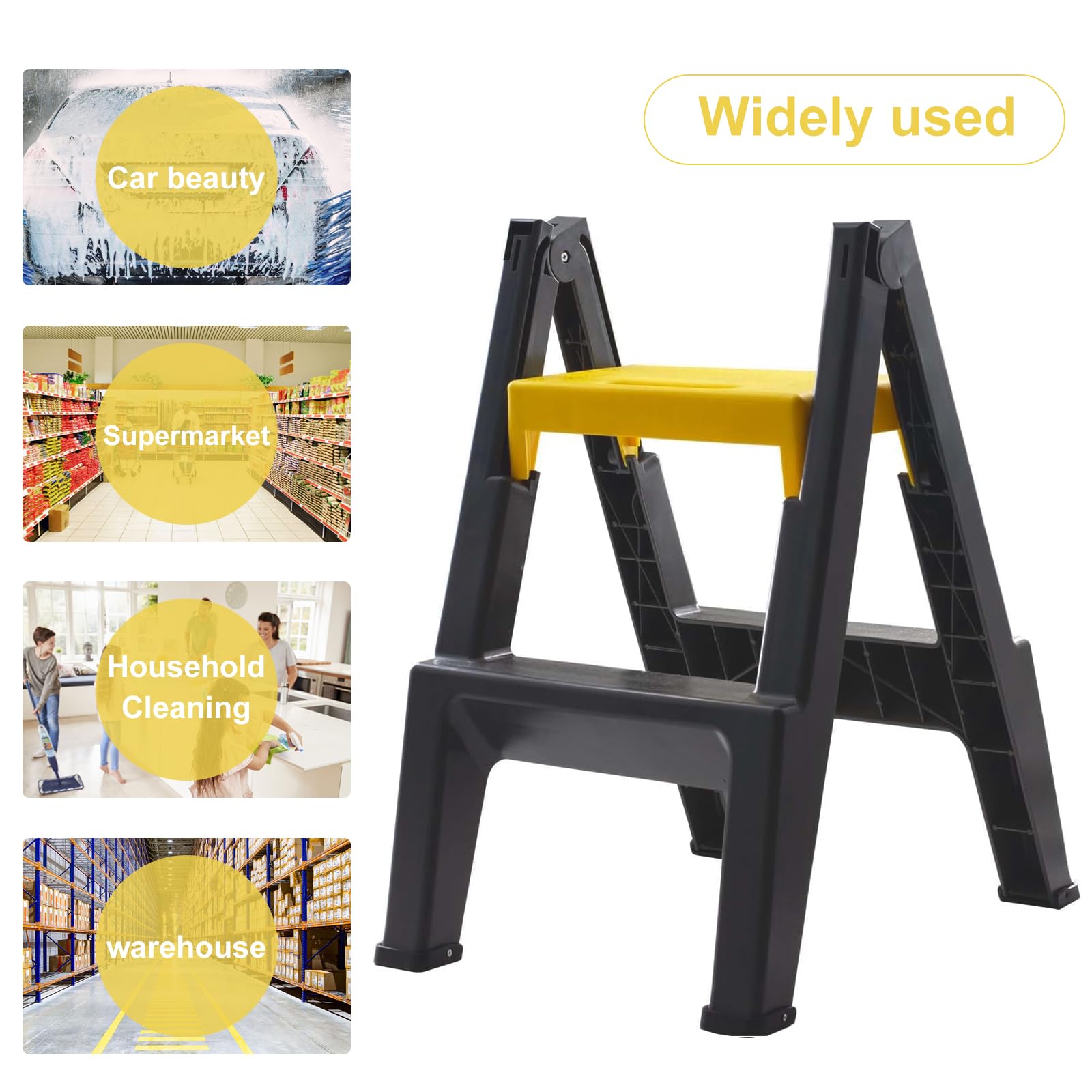 Amazon｜QuiExact 脚立 踏み台 2段 折りたたみ式 プラスチック 軽量