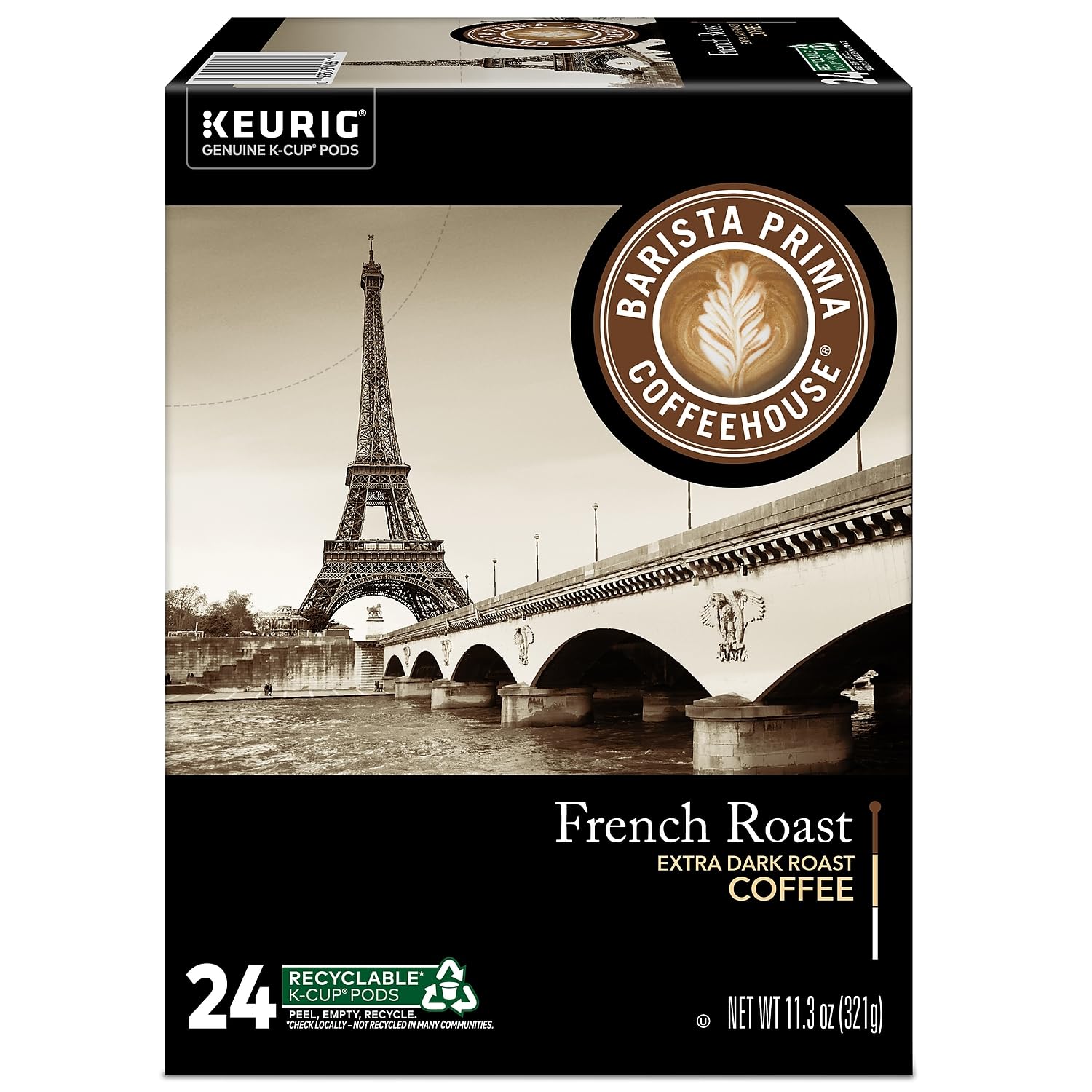 Barista Prima Coffee House French Roast Darkest Roast Coffee 24 K-Cups 96 count