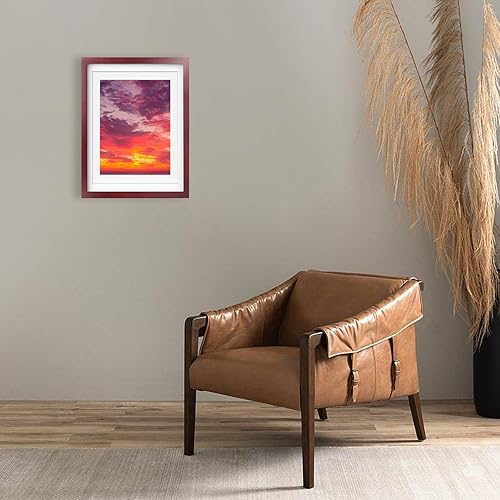 Vista 694 de Egofine Portarretratos de 9 x 12 pulgadas hecho de madera maciza con plexiglás, fotos de 5 x 7/6 x 8 con paspartú o de 9 x 12 pulgadas sin paspartú