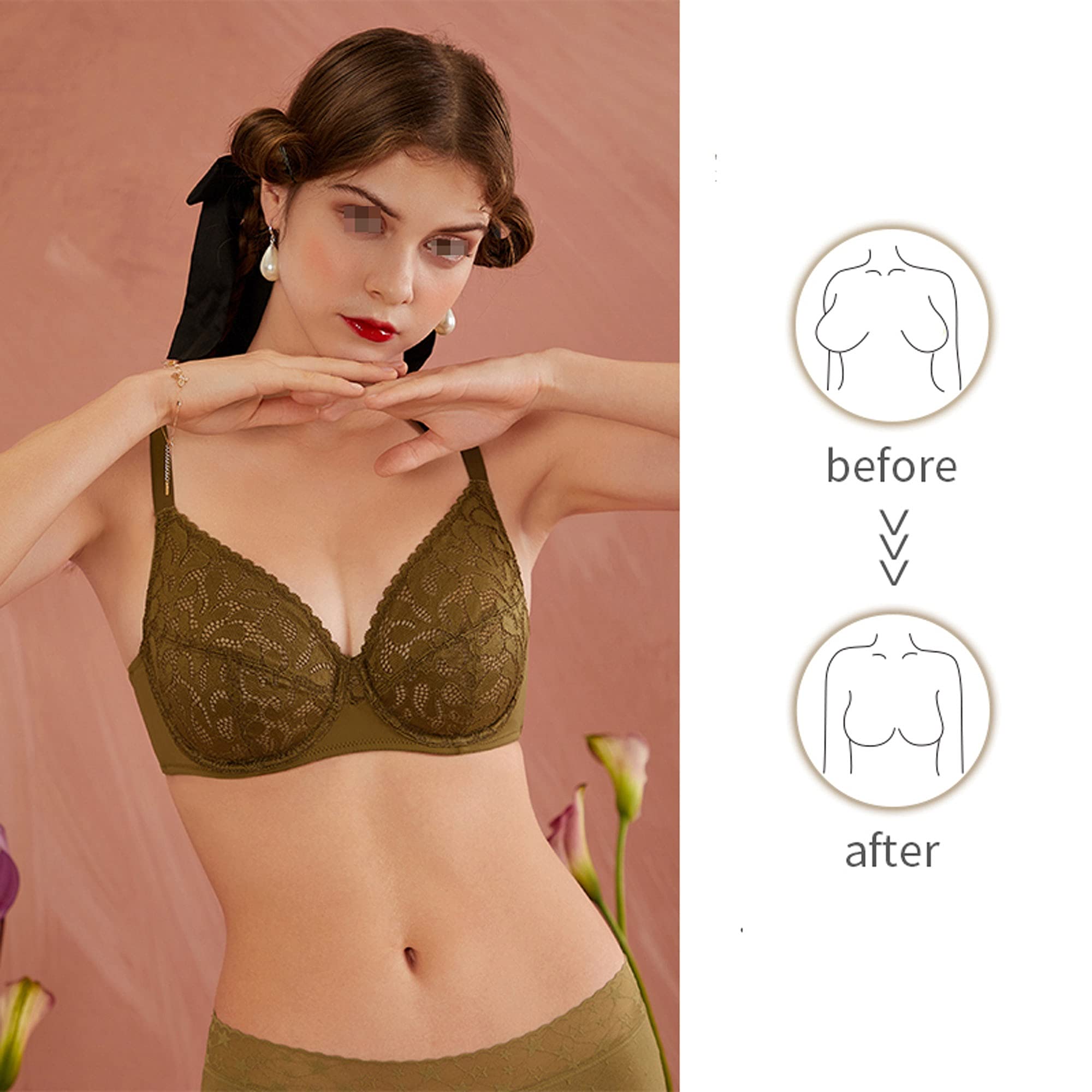Sujetadores Minimizer para mujer, con aros, figura completa, encaje, talla grande, estilo diario, sin rellenar, color amarillo, talla 90 D