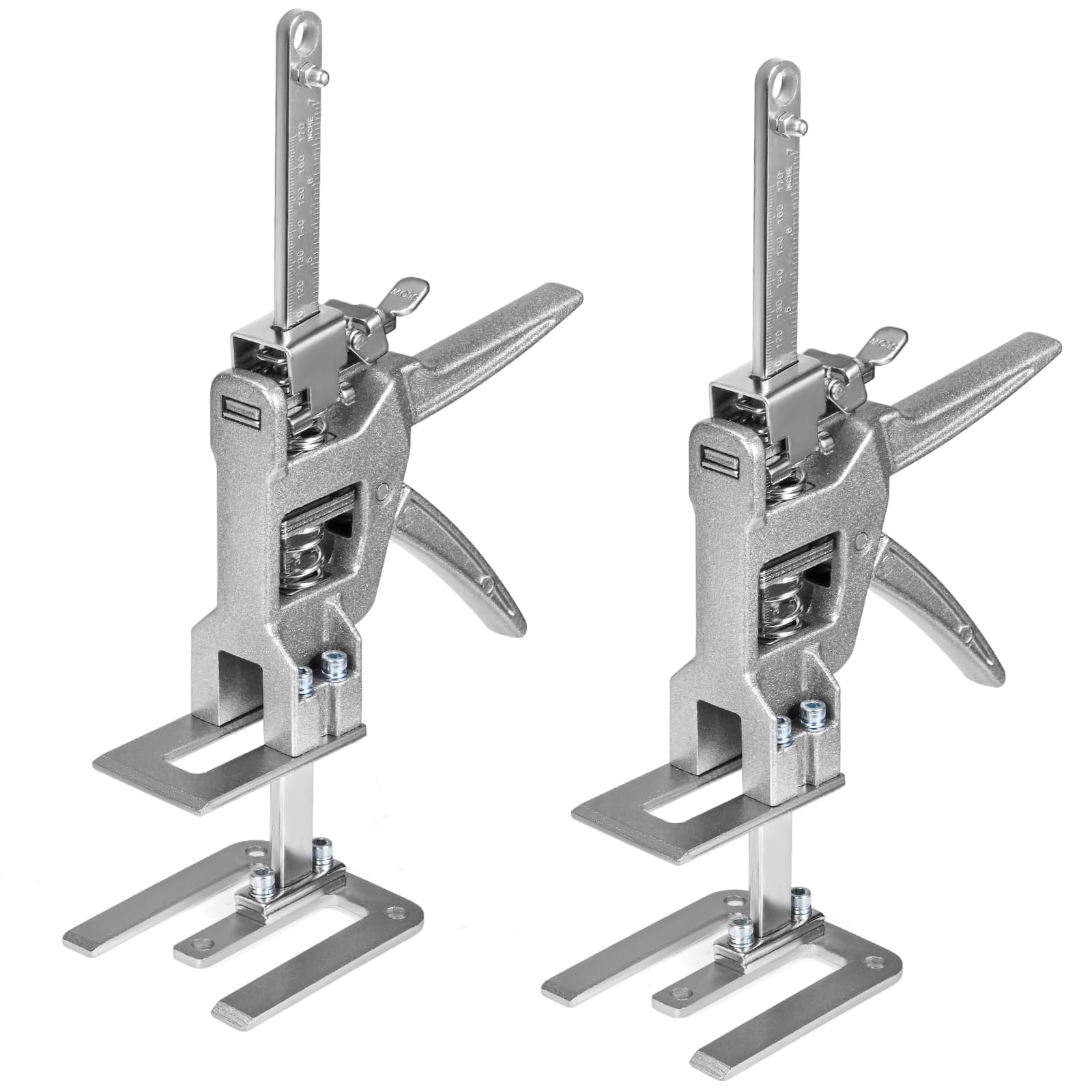 2 Stück Arbeitssparender Heber mit Skala, Multifunktional Arm Handwerkzeugheber mit Langsam und Schnell Hebefunktion Bis Zu 220KG, Höhenverstellung für Möbel Tür Schrank Gipskartonplatten