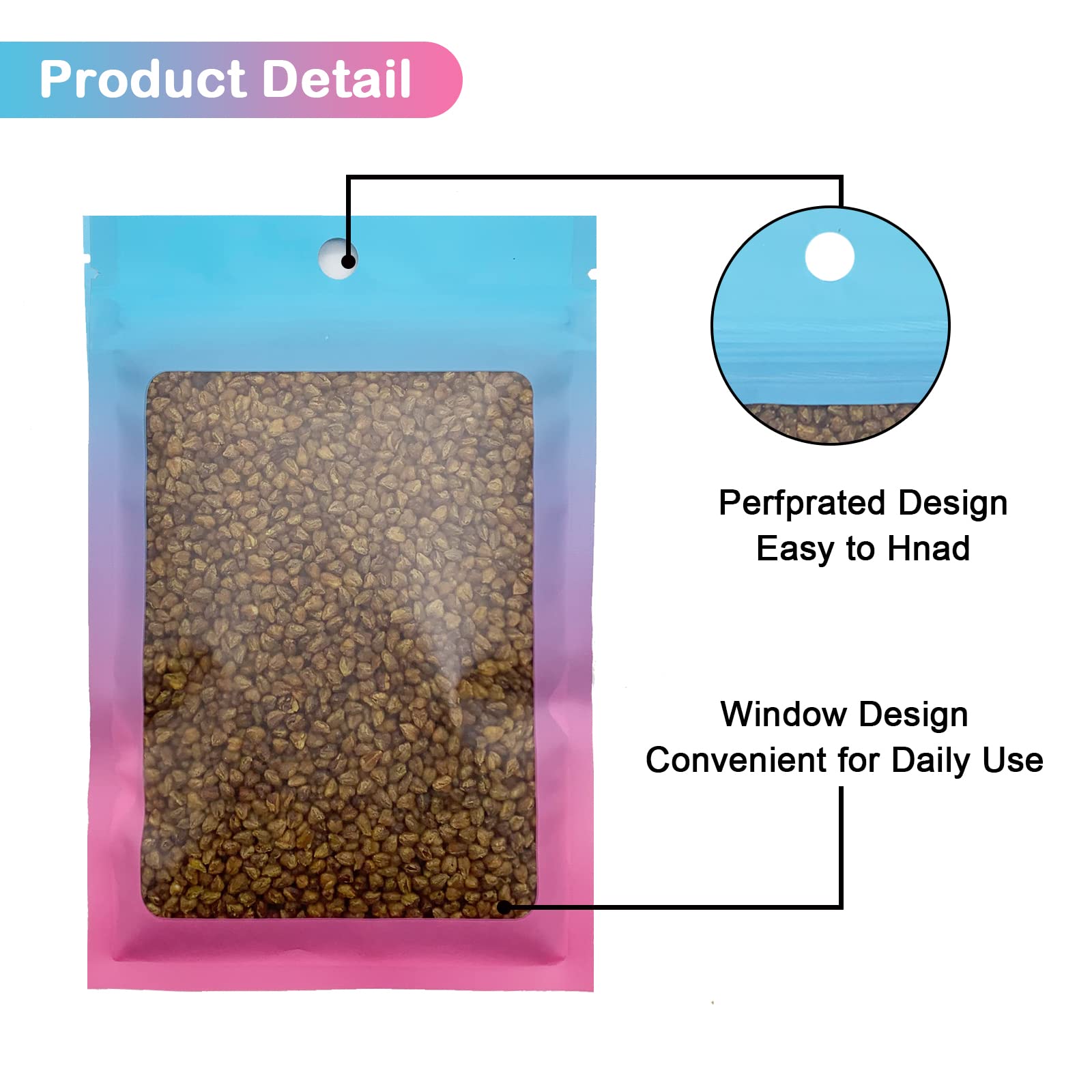 100 Mylar-Druckverschlussbeutel 13x21 Cm – Mit 30 Trockenmitteln & Marker, Wiederverschließbar, Geruchsdicht, Für Lebensmittel & Mehr