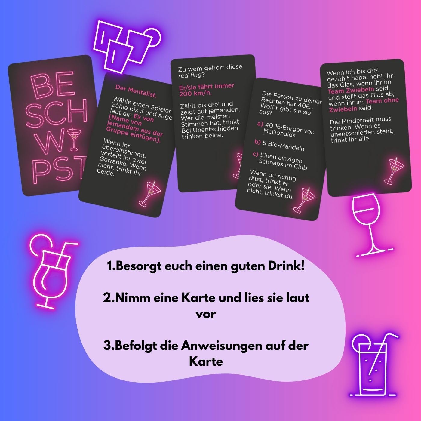 Hellofun! | Beschwipst | Partyspiele für Erwachsene | Gesellschaftsspiele Party | Kartenspiele für Erwachsene | Spiel 18+ | Spieleabend Zubehör | Partyspiel Mix | Für 4-20 Personen ab 18 Jahren