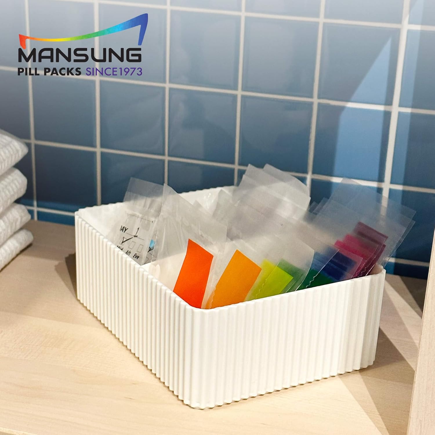 Mansung S Heat Seal Pill Bag pouche Pack Sealed for Medicine Funnel Tray Loading AM PM Organizer Electronic Dispenser kit Daily Sealing Filler Vacuum Vitamin omnicell sorter Paper (S 700 Bags/Blank)