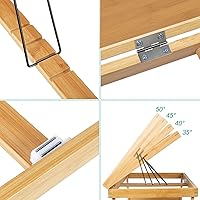 Vista 5 de Bandeja de cama para desayuno, bandeja de comida con patas plegables, bandeja de cocina para escritorios de regazo, portátil, computadora, sofá