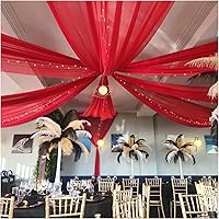 Vista 8 de Ivory Ceiling Drapes 6 Panels 5ftx10ft Wedding Arch Draping Fabric Chiffon Wedding Drapes Curtain Decorations with Rod Pocket