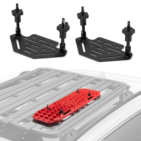 BUNKER INDUST Recovery Boards Mounting Kit, Only Fit for Bunker Traction Boards (Gen 7, 9, 10, 11,12 ), Bracket for Rooftop Platform with Lock ( Only for 2 Boards)