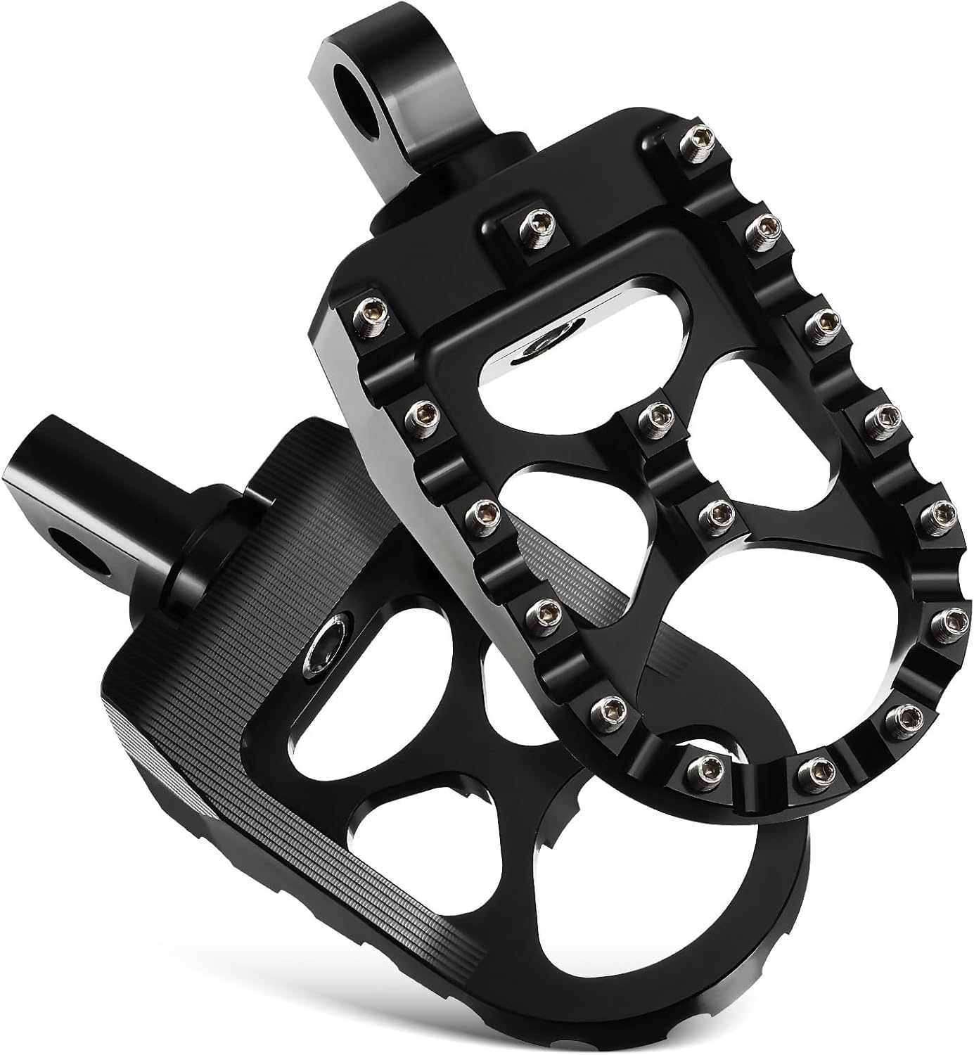 Ciieeo Motorcycle Foot Pegs Aluminum Alloy Cnc Off-road Footrests Pair Black for Dirt Bike and Cruiser Foot Pedals Footing Accessories