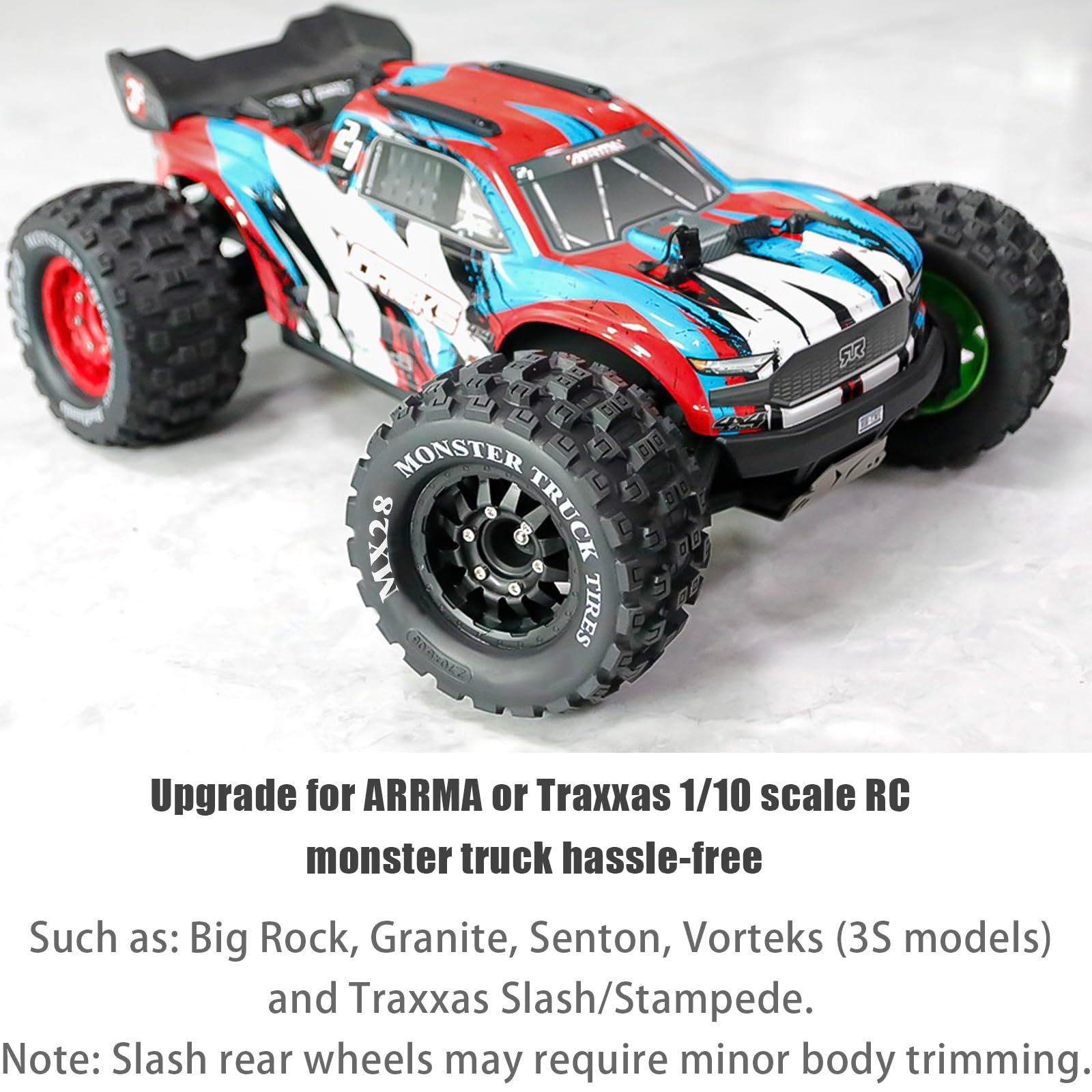 RCYouHott RC MX28 Truck Tires Wheel For 1/10 Big Rock Granite