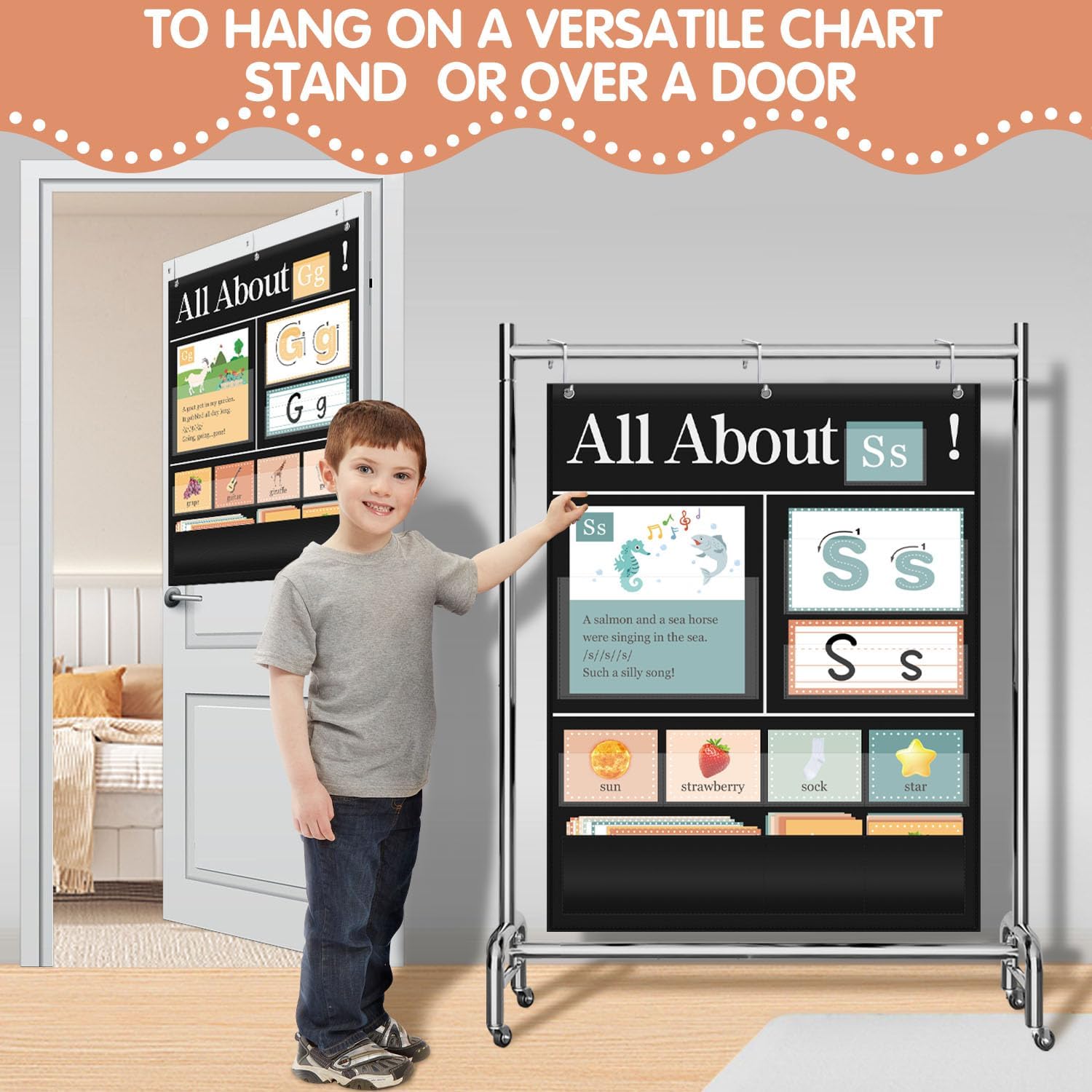 All About Letters Pocket Chart with ABC Flash Cards, Chile Ubuy