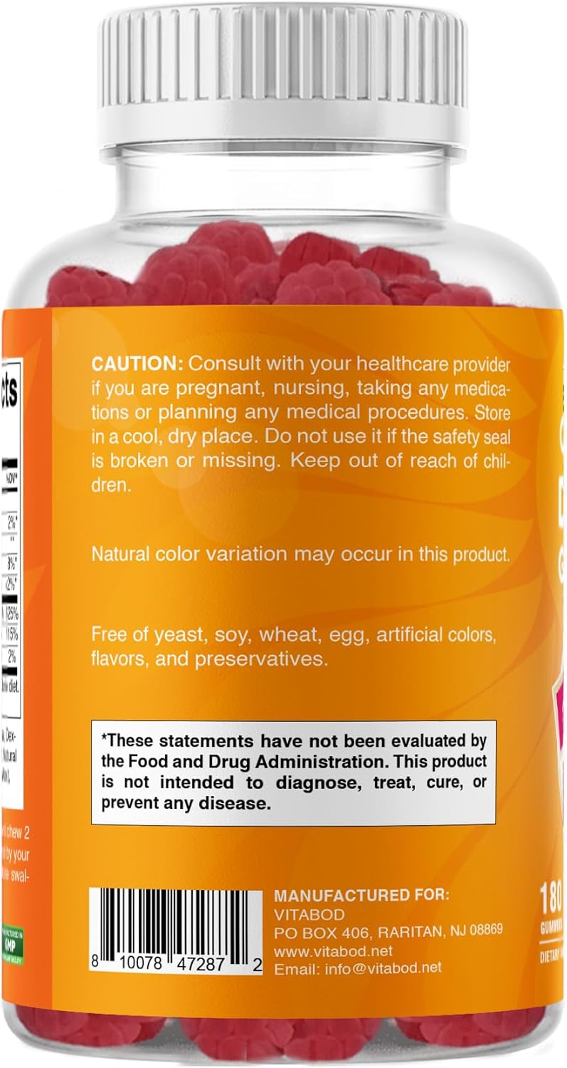 Vitamin D3 + K2 Gummies – Bone & Heart Health Support – 180 Pectin-Based Vegan Gummies - Image 9