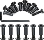 100 Set M6 Binding Screws Posts Countersunk Rivet Socket Cap Connecting Bolts Cap Nuts Assortment Kit for Baby Bed Furniture,Leather Saddles Purses Belt Repair (100 Set Black)