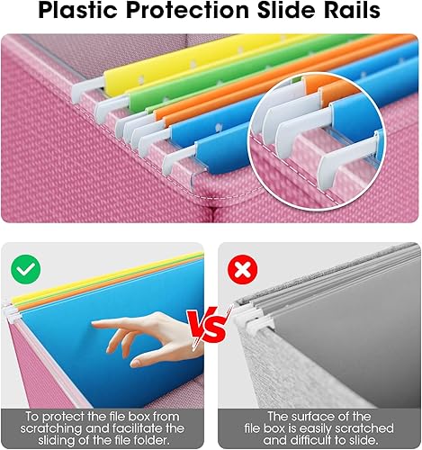 Vista 11 de Caja organizadora de archivos con tapa, organizador de almacenamiento de documentos para carpetas de archivos de cartas/documentos legales - 15 x