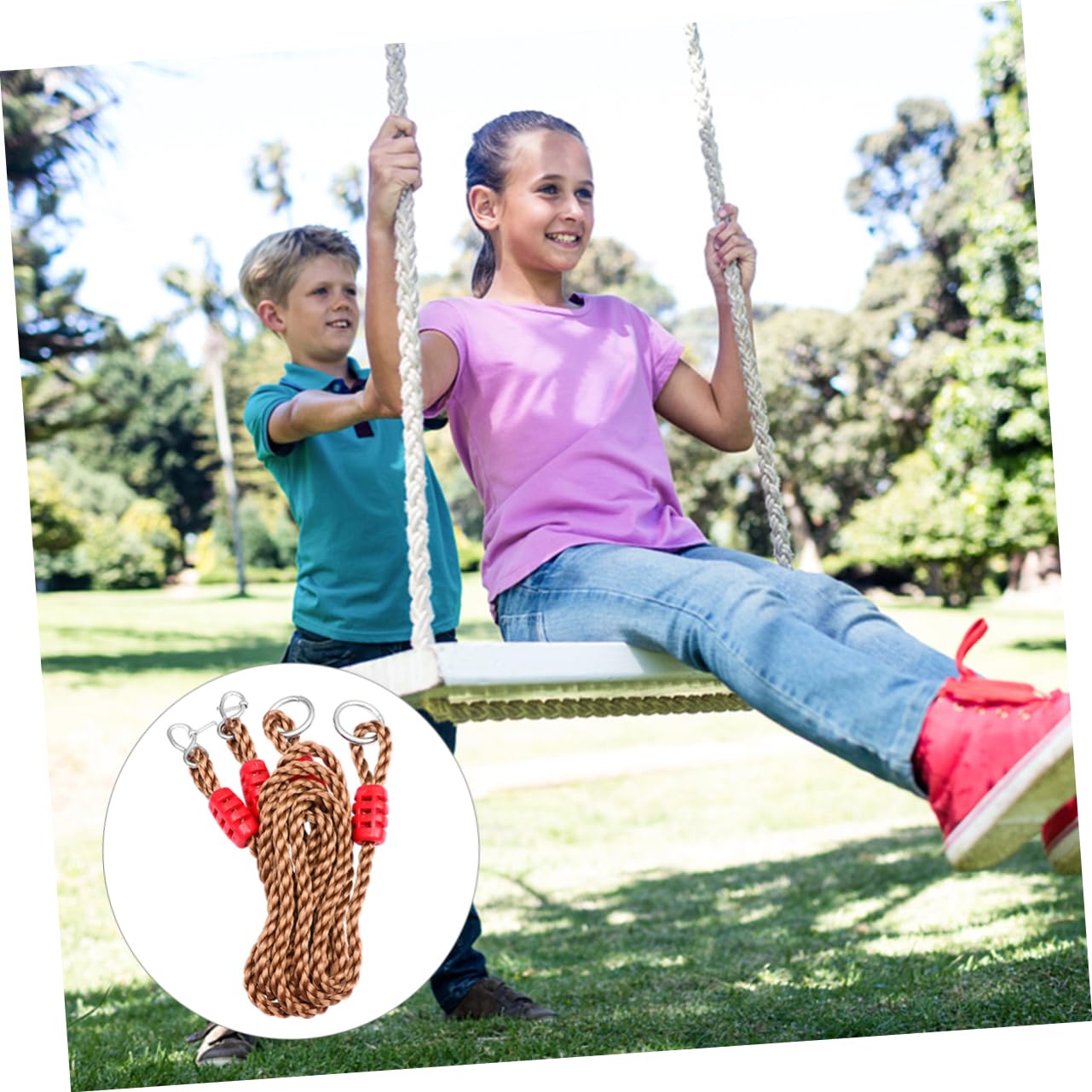 6pezzi Pz Cinghie Regolabili per Altalena da Giardino Nylon Kit di Fissaggio Esterno per Altalene e Amache Colore Casual