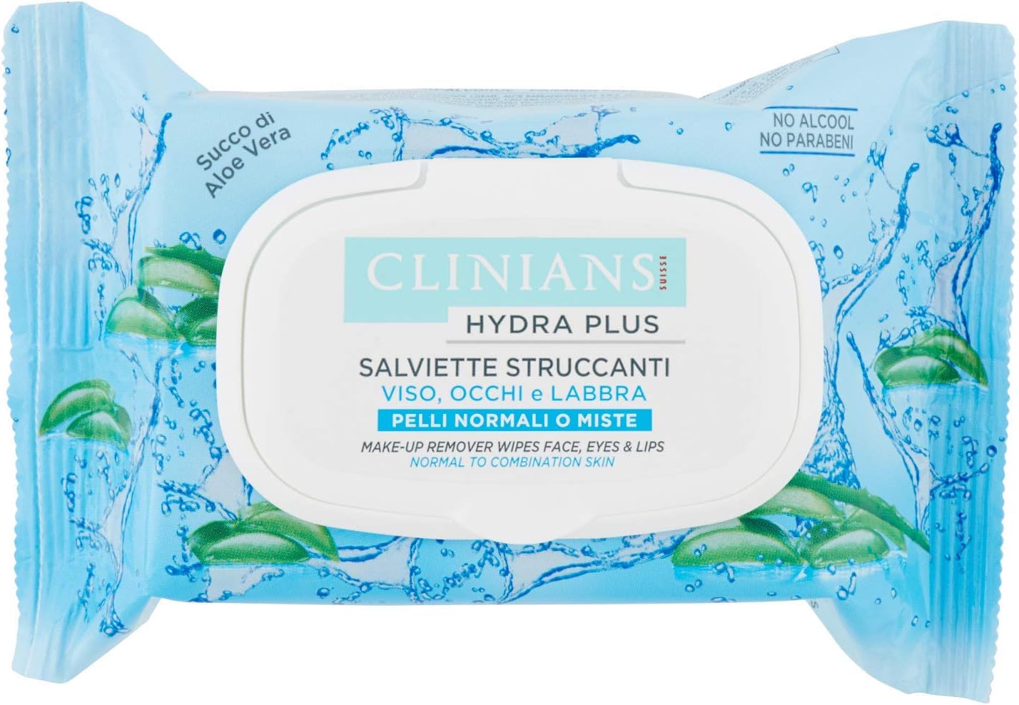 CLINIANSSalviette Struccanti Viso Occhi Labbra Con Minerali E The' Bianco Confezione Basic System Da 25 Salviettine