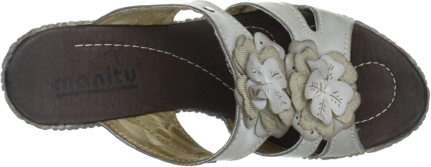 Manitu Girls' Easy Without Back Hellgray Leder Clogs And Mules Shoes 39