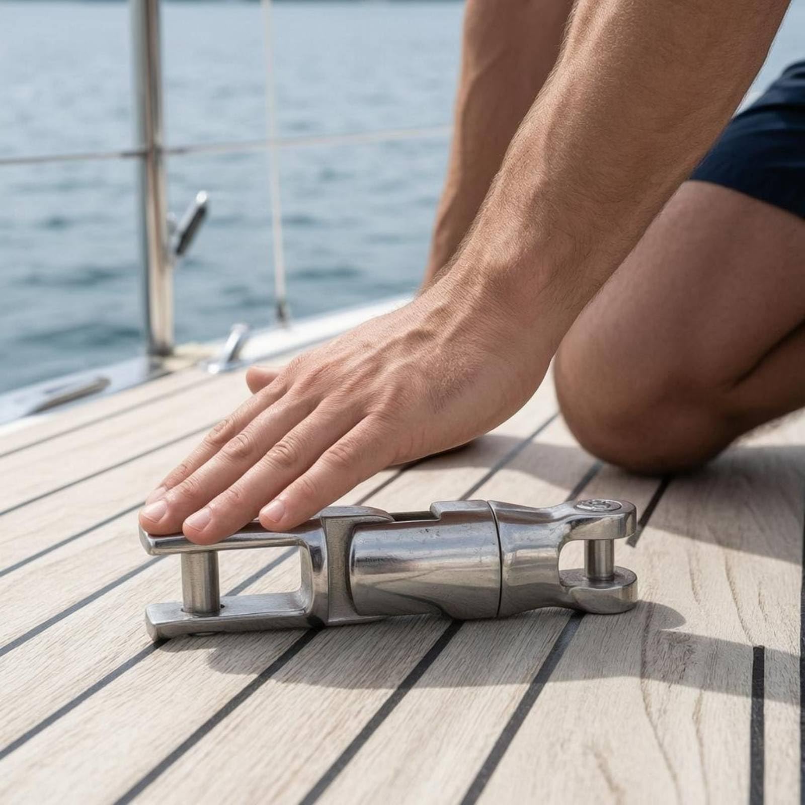 Gralara Giunto Girevole Ancora Rotazione a 360 Gradi Snodo Girevole in Acciaio Inox Anti Ruggine Attrezzatura Nautica, 6-8MM
