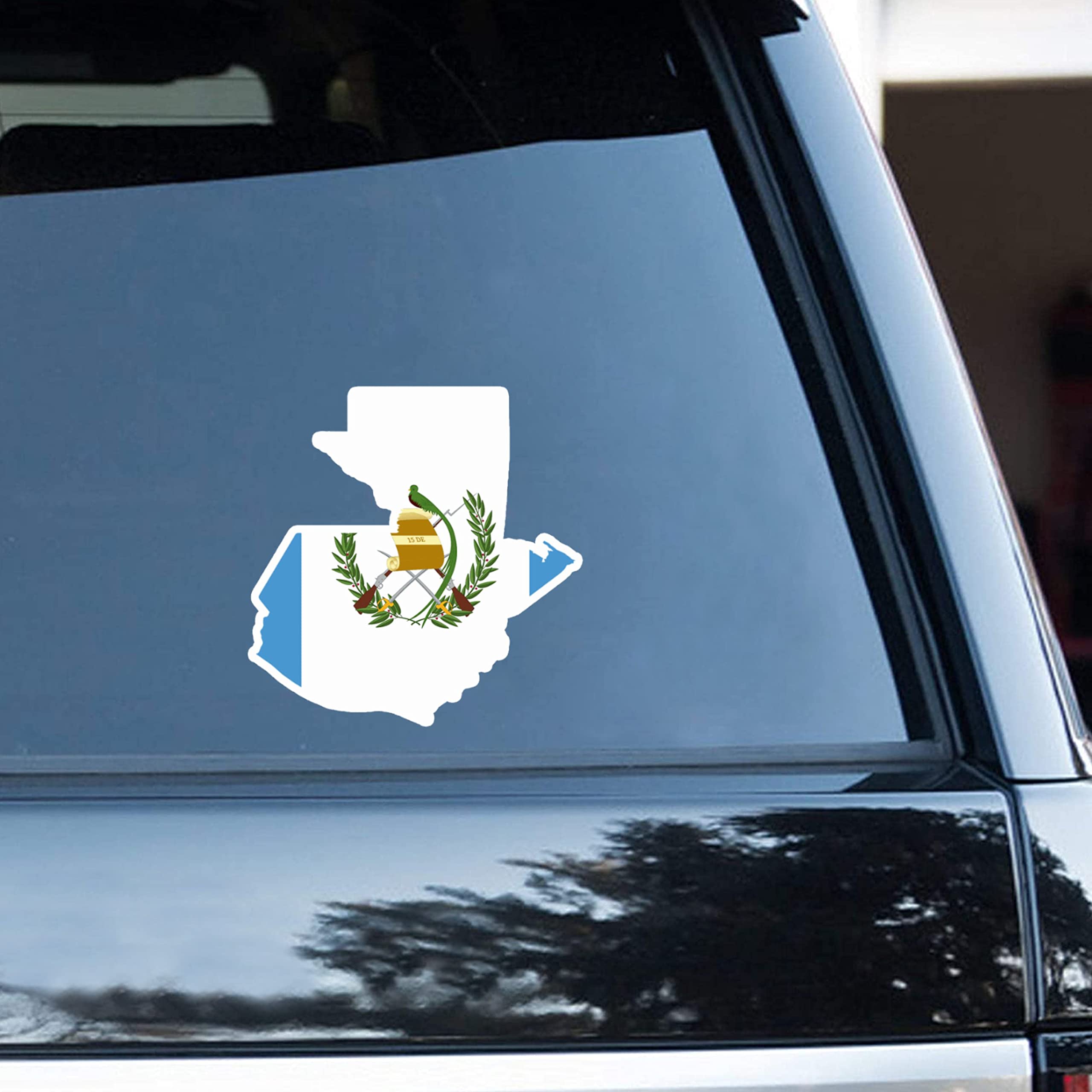 Calcomanía Para Ventana Trasera Con Banderas De USA Y Guatemala - Vinilo Tintado, Personalizable