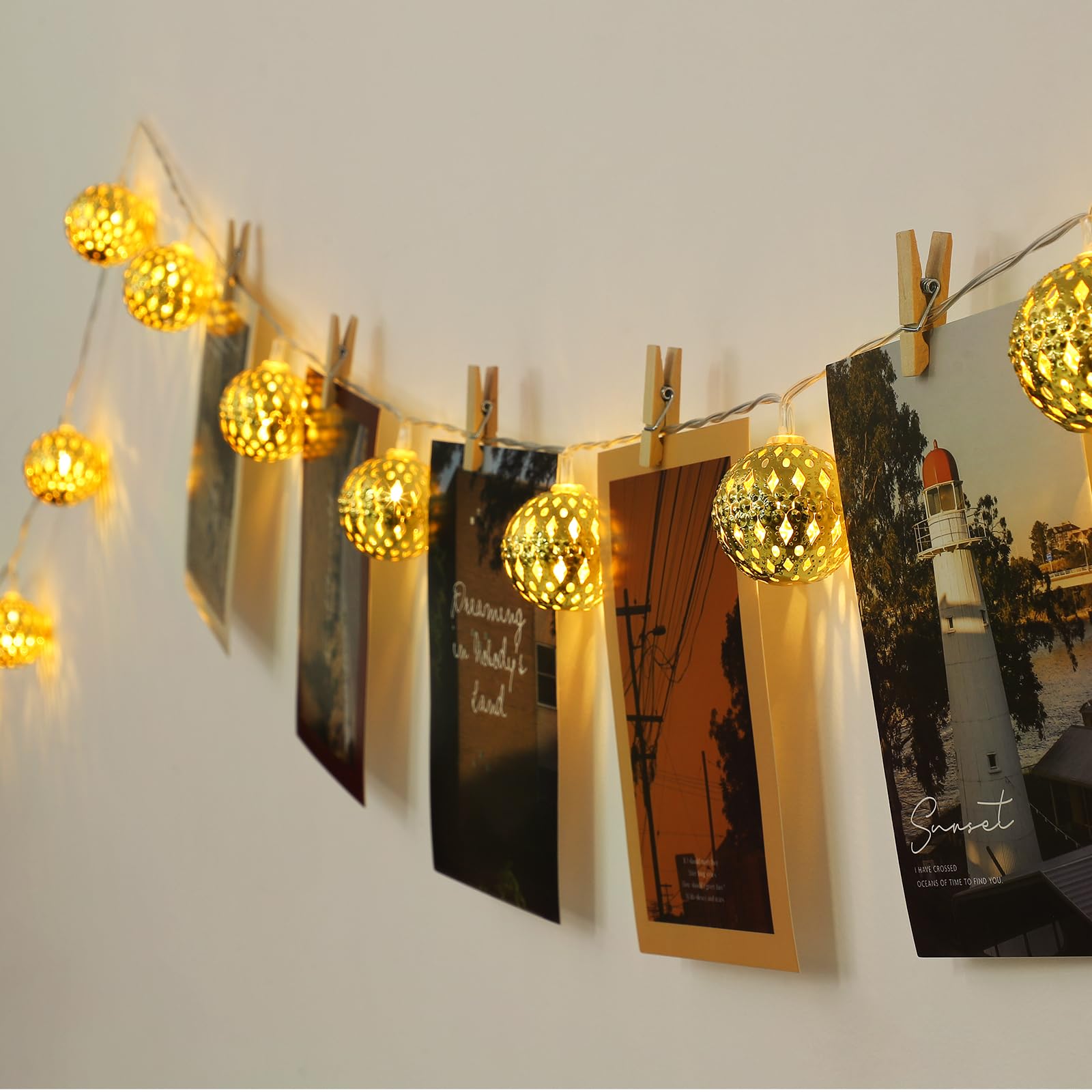 Catena Luminosa Marocchina, 20 LED Bianchi Caldi a Pile per Interni con Timer, Decorazione Orientale per Camere Matrimoni Feste Ramadan Natale