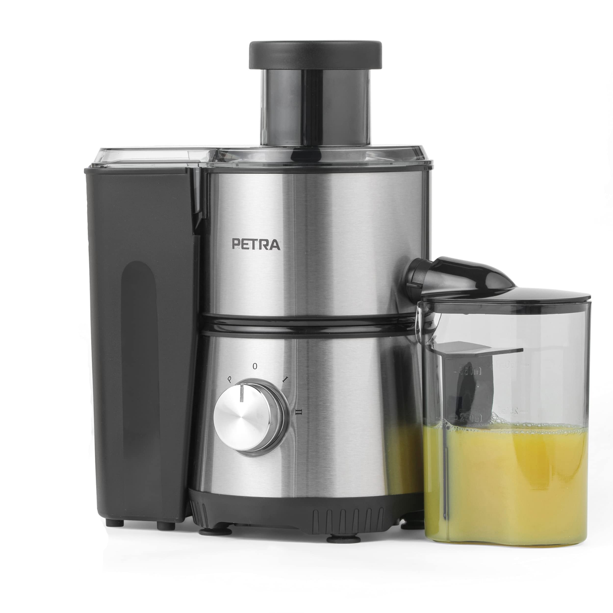 Petra PT4294VDEEU7 4 in 1 Centrifuga elettrica - spremiagrumi, frullatore, macinacaffè, caraffa da 1 l e Bottiglia, 2 velocità a impulsi, frullati proteici, Tazza da 30 g di caffè, Senza BPA, 400W | Caraffa 1 L, contenitore polpa 850 ml, contenitore succo
