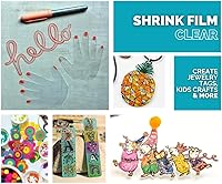 Vista 3 de Grafix Shrink Film - Clear Transparent 8.5"x11" Sheets, Design Your Art and Shrink It to Create Jewelry, Embellishments, Paper Crafts, Gift Tags