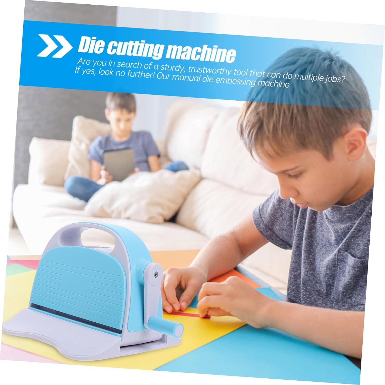 1set Die Cutting Embossing Machine for Scrapbooking Manual Craft Punching Tool for Art Greeting Card Making Compact Portable Design for Boys and Girls Friends