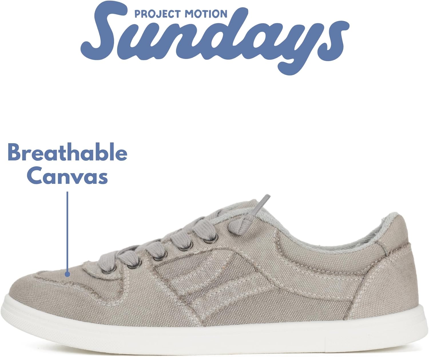 Sundays Womens Shoes - Memory Foam Insole with Breathable Canvas Shoes for Women Footwear - Non-Slip with Lightweight and Comfortable Womens Sneakers