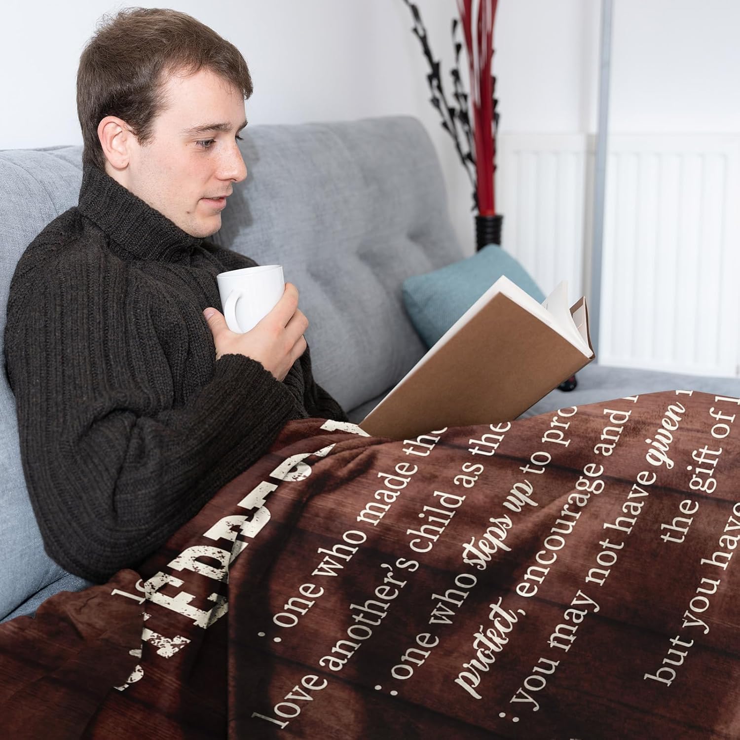 Bonus Dad Gifts, Step Dad Gifts from Daughter Son, to Our Bonus Throw Blanket 50X60, Step Father Birthday Present Ideas, Stepped Up Present, Best Step-Father Ever - Image 2