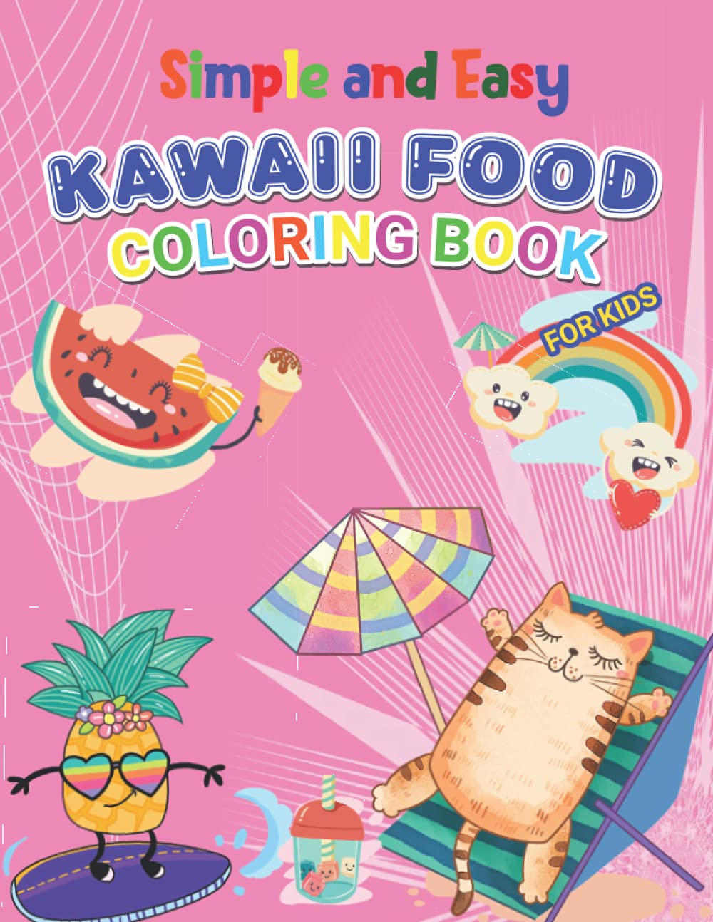 Buy Simple and Easy Kawaii Food Coloring Book For Kids SuperCute Food