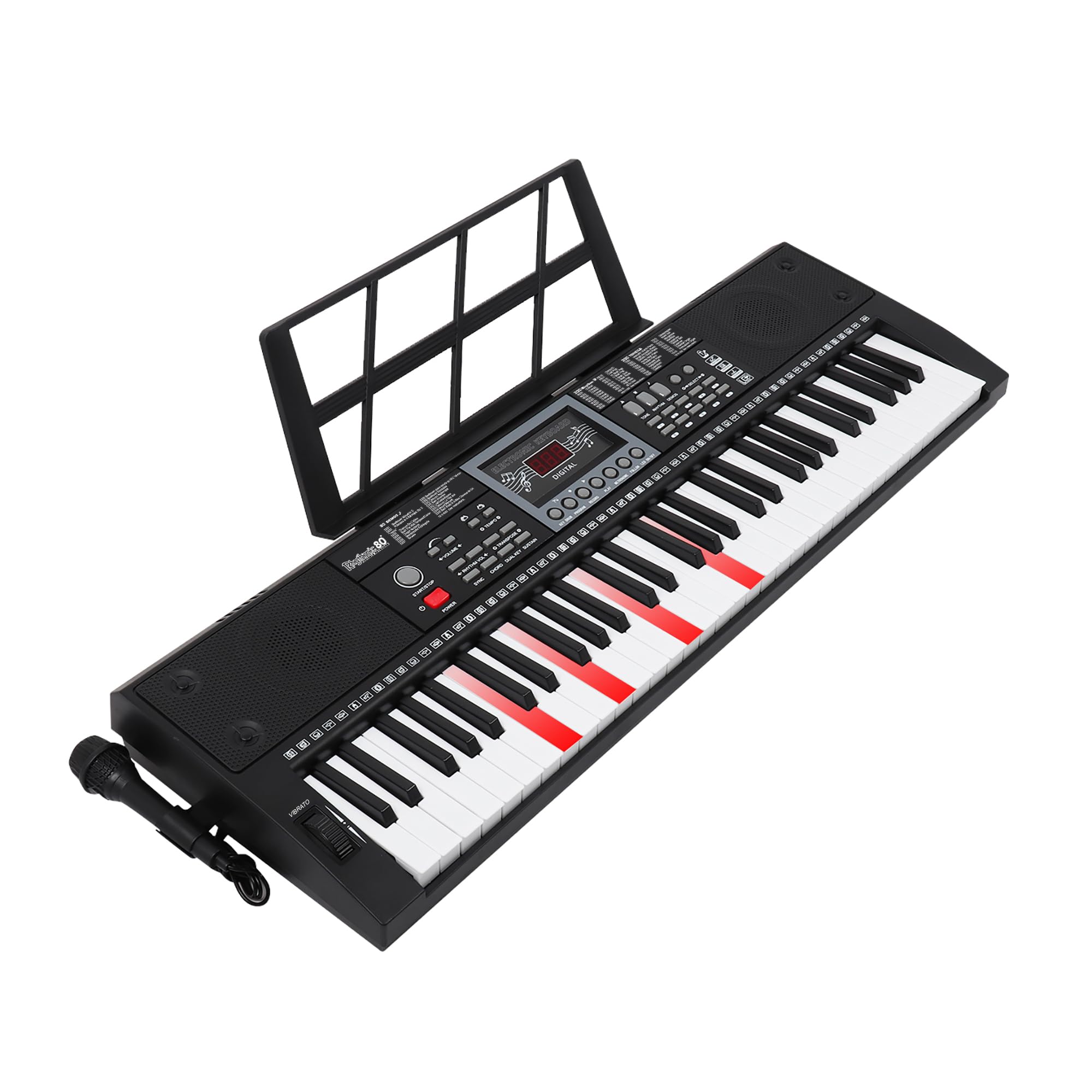 Teclado Musical Portátil 61 Teclas Rhythmic 80 com Bluetooth