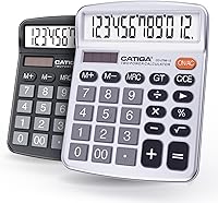 Vista 17 de CATIGA CD-2786 - Calculadora de escritorio de 12 dígitos con pantalla LCD grande y botón sensible, energía solar dual y batería, función estándar