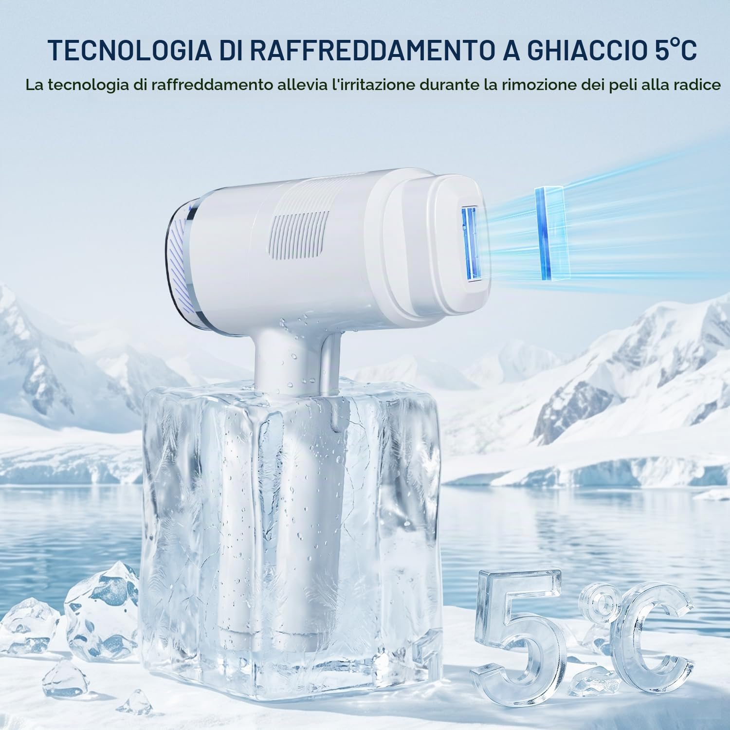 NALONE Epilatore Luce Pulsata con Funzione di Raffreddamento, 4-In-1 HR/SC/RA/BT IPL Epilatore Laser Donna, Luce Pulsata 999,900 Adatto Depilatore Corpo, Viso, Ascelle, Gambe (Bianca (22J))
