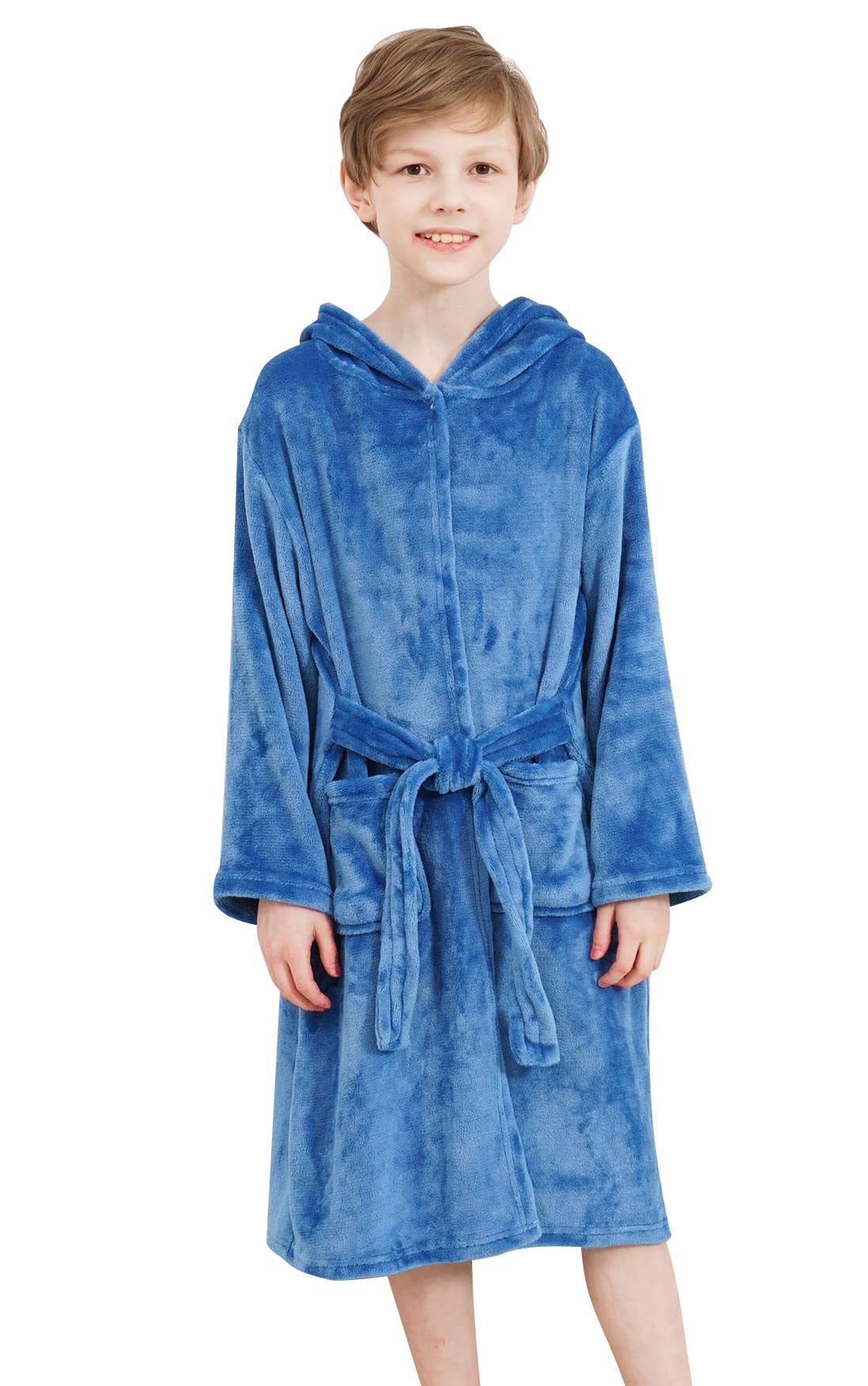 Doctor Unicorn Boys Soft Hooded Bathrobe Kids Warm Gamer Fleece Robe Sleepwear