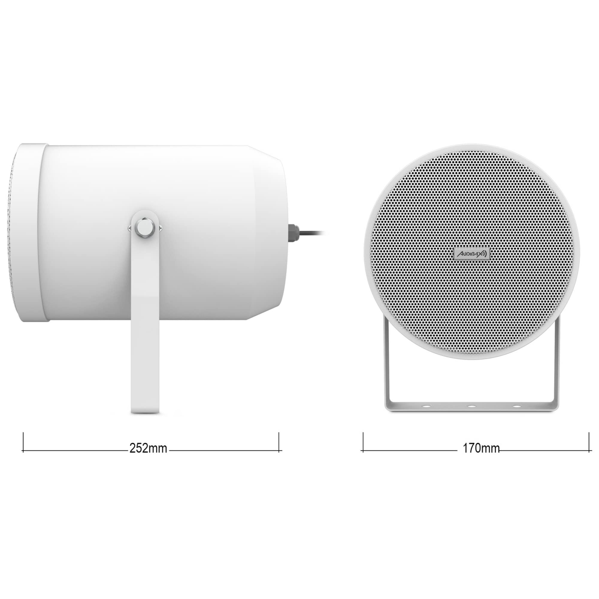 Audibax Horn 20T - Altoparlante Passivo a Proiezione Unidirezionale - Altoparlante da 20W - Realizzato per Installazioni su Linee da 100V - Supporto Integrato - Altoparlante a Tromba da 6,5 ​​pollici