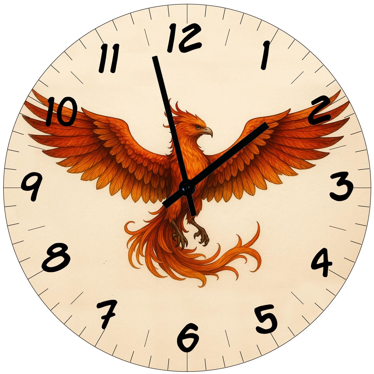 Horloge en Verre Phénix 29 cm : Pendule Murale Ronde pour Maison
